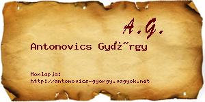 Antonovics György névjegykártya