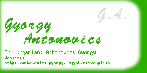 gyorgy antonovics business card